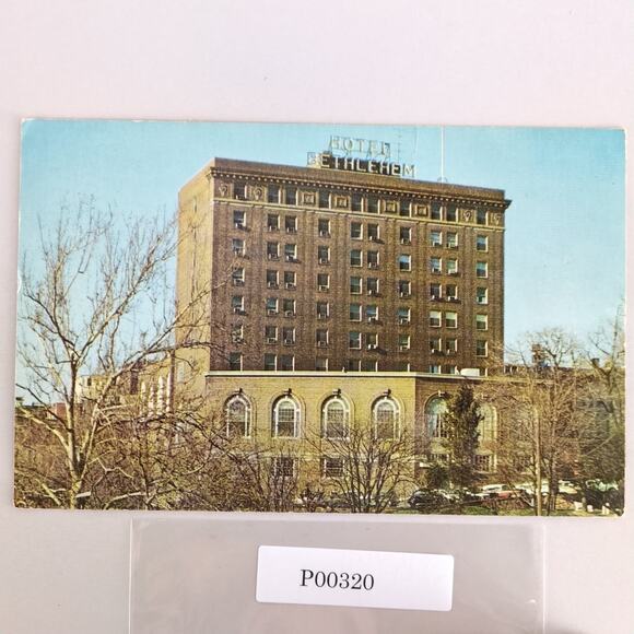 Vintage 1950s Postcard Hotel Bethlehem PA The Christmas City Photo Unposted - Picture 1 of 2